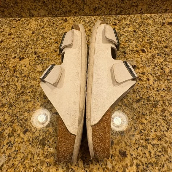 Birkenstock Arizona White Birkoflor Sandals Slides Size 41 US Wmns 10-10.5 Wide - Picture 6 of 11